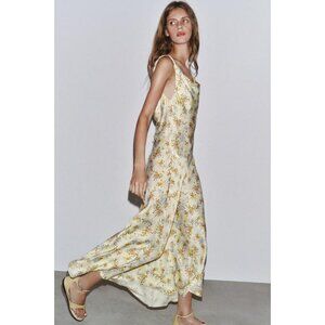 ZARA ZW COLLECTION PRINTED SATIN DRESS